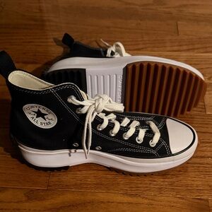 Converse Black and White Platform Sneakers: Never Worn.
